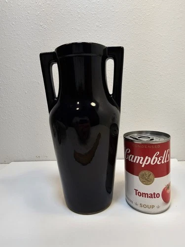 RED WING VASE ART POTTERY MCM 9" DOUBLE HANDLE COBALT  BLUE VASE #155