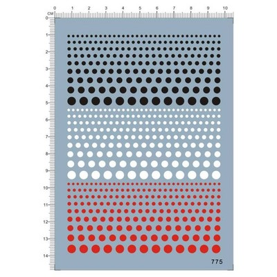 PG MG HG 1/44 1/100 Black Red White 2-5mm Round Dot GDM Model Water Slide Decal