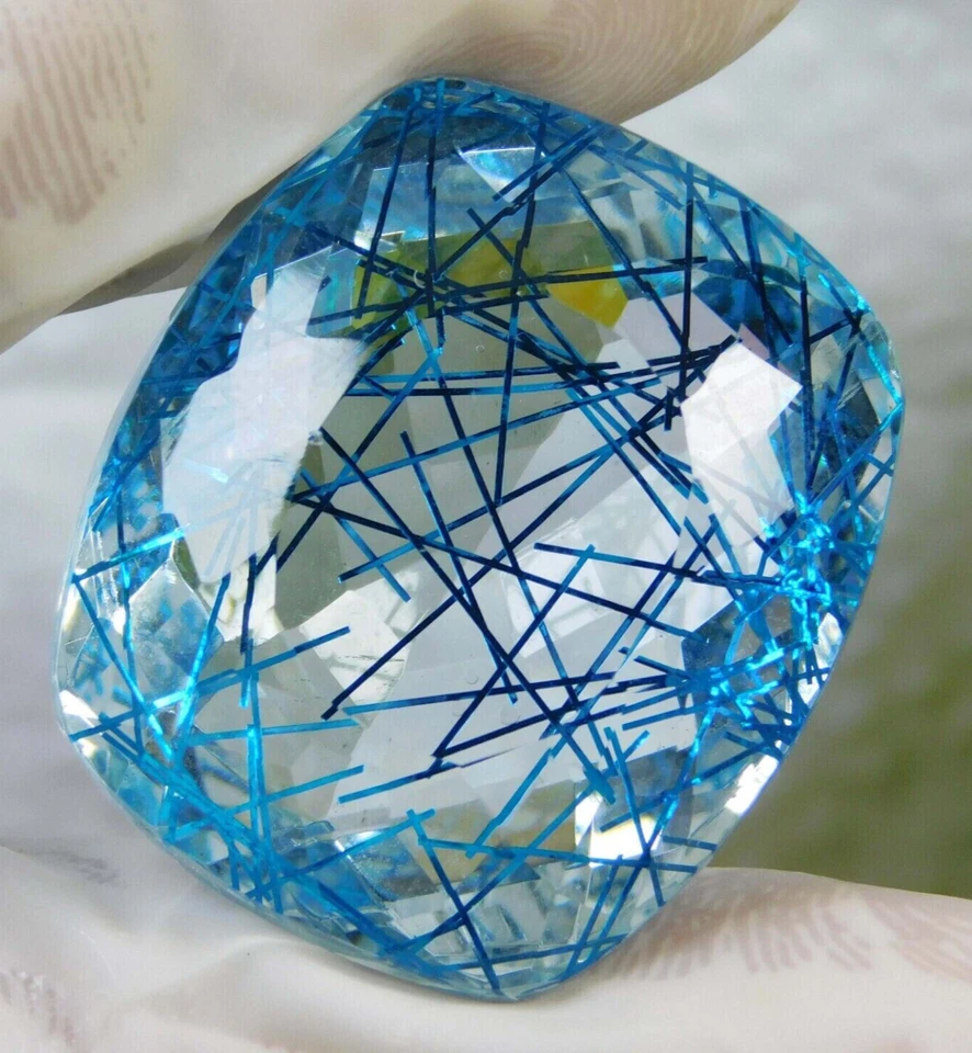 75.4 Ct. Large Rutilated Quartz Cushion Cut Loose Gemstone Gift for Daughter/Her - Image 2 of 4