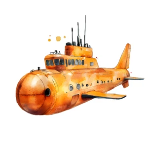 Submarine Sub Self Adhesive Vinyl Waterproof Sticker