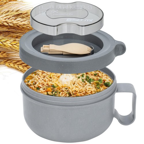 28 oz Soup Bowl with Handles, Microwave Ramen Bowl with Lid for Soup and Inst...