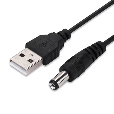 USB to DC 5.5mm x 2.1mm Power Cable 5V Barrel Jack Adapter Charging Cord 3FT 1M