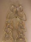 Vintage Jeanette Glass Butterfly Candy/Nut Dishes with 22K Gold Trim 5 Piece Set