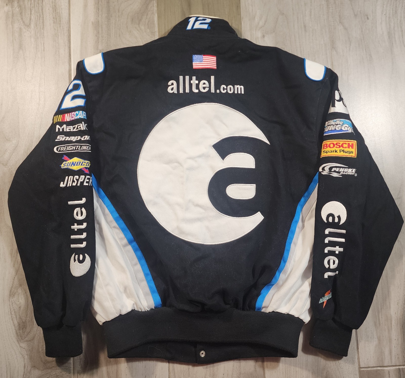 Vintage JH Design Nascar Racing Jacket Ryan Newman Alltel Dodge M Blue Black