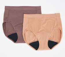 Breezies Women's Plus Sz Panties 2X Leak Proof Hi-Cut Panty Tan/Beige A508656