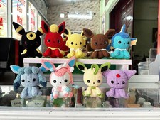 Handmade Amigurumi Pokemon Crochet Eeveelutions Plush Cute Anime Pocket Monsters
