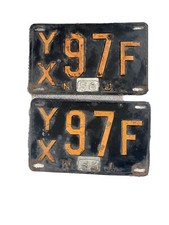 1952 52 1956 56 NJ New Jersey License Plate YX97F Tab Pair