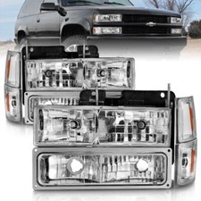 ANZO 111506 for 88-98 Chevrolet C1500 Crystal Headlights Chrome