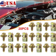 20 Pieces Car Body Bolts Set U-Shaped Nut Clamp, Engine Undercover Fender U Clip
