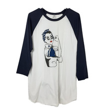 AMERICAN APPAREL T Shirt Sz L Lady Strong Fist Pennstate Baseball