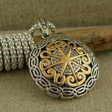 Sterling Silver & 10K Celtic Compass Pendant KEITH JACK Jewelry Gift Boxed