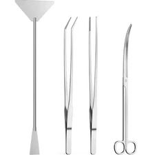 4Pcs Aquascaping Tools Kit Planted Aquarium Tweezers Scissors Aquarium Algae Scr