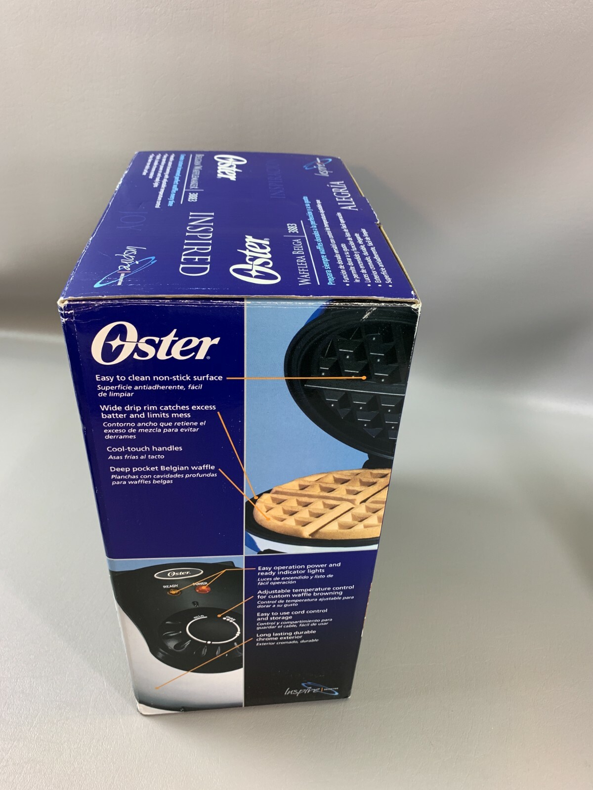 Oster Belgian Waffle Maker Model 3883 Chrome Nonstick 850w for sale