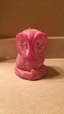 Urban Outfitters Pink and White Owl Candle