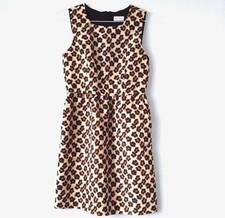 Red Valentino Sz 42 US 8 Medium Dress Sheath Brown Animal Sleeveless Pocket