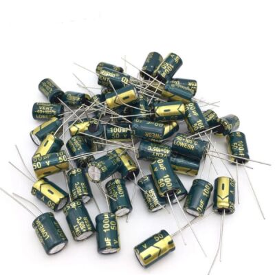 Condensatori Elettrolitici 100uF 50V Low ESR 105°C – 5 Pezzi