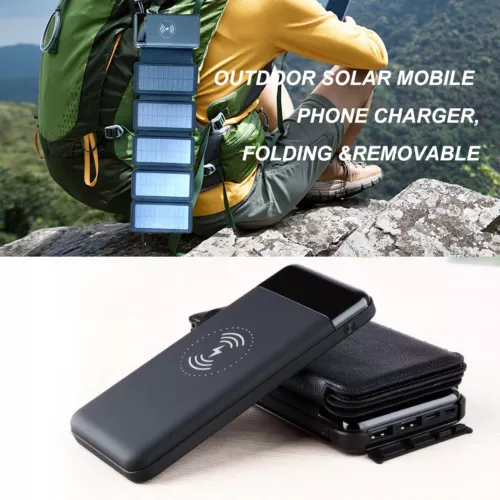 Portable Solar Power Bank Mobile Phone Charger Panel Camping Waterproof Outdoor - Picture 17 of 18