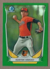 HUNTER HARVEY 2014 Bowman Chrome Draft Top Prospects GREEN REFRACTOR #035/150