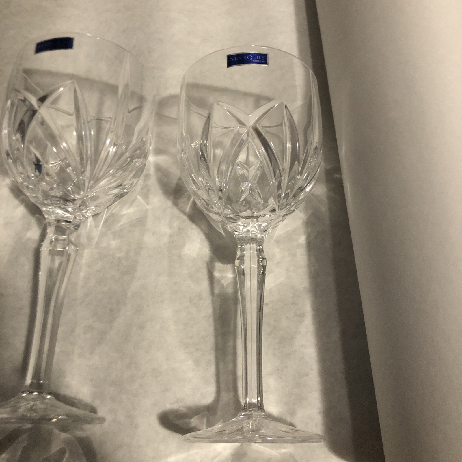 NIB Set Of 3 WATERFORD Marquis Brookside Crystal Wine Glasses eBay