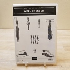 STAMPIN UP WELL-DRESSED CLING STAMP. Retired, Used
