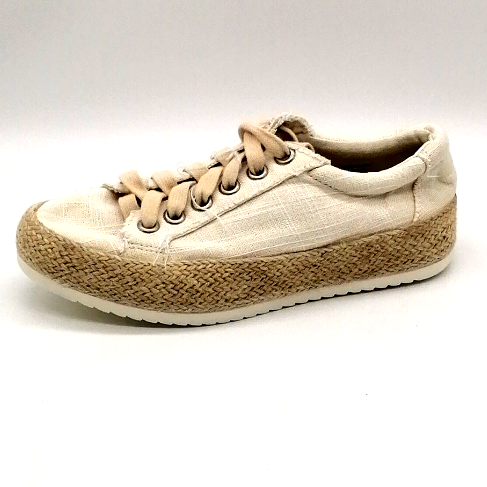 Soda Womens Espadrille Platform Sneaker Tan Lace Up Flat Heel Round Toe Sz  7.5 | eBay