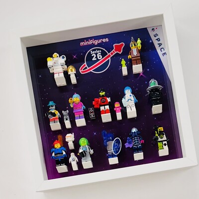 Vitrinenrahmen Koffer für LEGO  71046 Serie 26 Space Minifiguren 27cm