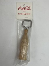 Coke Coca Vtg Bottle Opener NEW w/ Wooden Bottle Handle 1996 NOS Coke Wire Style