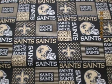 NEW ORLEANS SAINTS NFL SQUARE DESIGN 100% COTTON 1/2 YD PIECE NEW 18" X 58" OOP