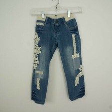 Naartjie Kids Bottoms Jeans Denim Sz M 5 Years Crochet Appliqu  Embellished