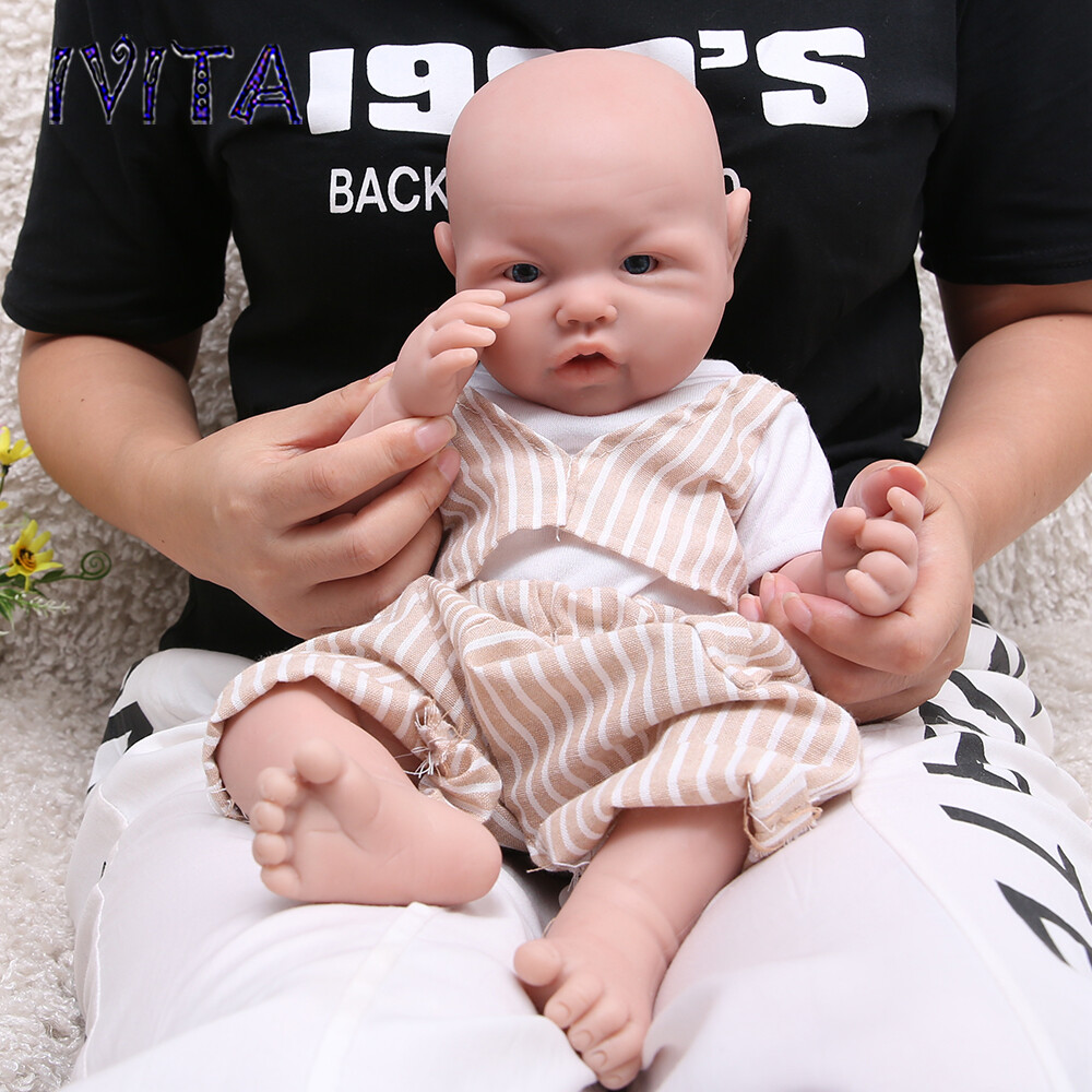 17 inch Handmade Silicone Reborn Baby BOY Blue Eyes IVITA Solid Silicone Doll
