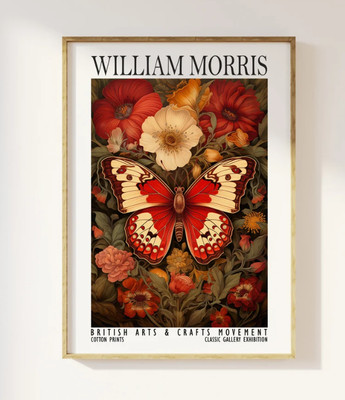 William Morris Style Beautiful Butterfly And Foliage Print