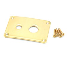 Gold Finish Metal Dual Hole 1/4"  1/8" Jack Plate for Guitar/Bass DHJP-G