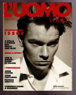 LUOMO VOGUE 2/1992 RIVER PHOENIX DANA ASHBROOK RODNEY ROWLAND HOYT RICHARDS 