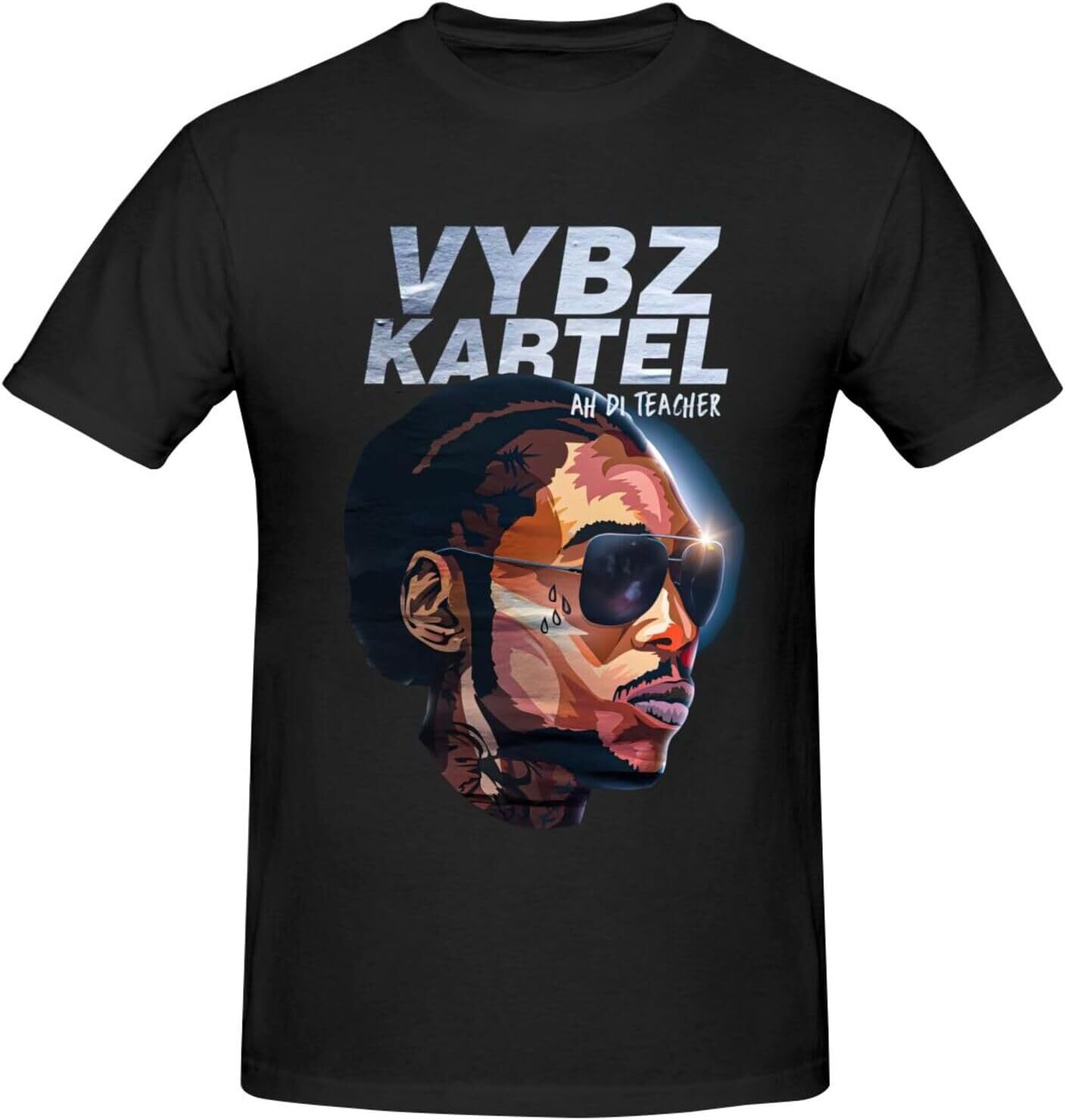 Vybz Kartel Men's T-Shirt Cotton Crew Neck Short Sleeve Tshirt Hip