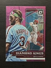 Bryce Harper 2022 Donruss Optic Diamond Kings #17 Pink Prizm Refractor Phillies