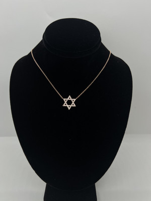 14 Kt Rotgold Diamant Davidstern