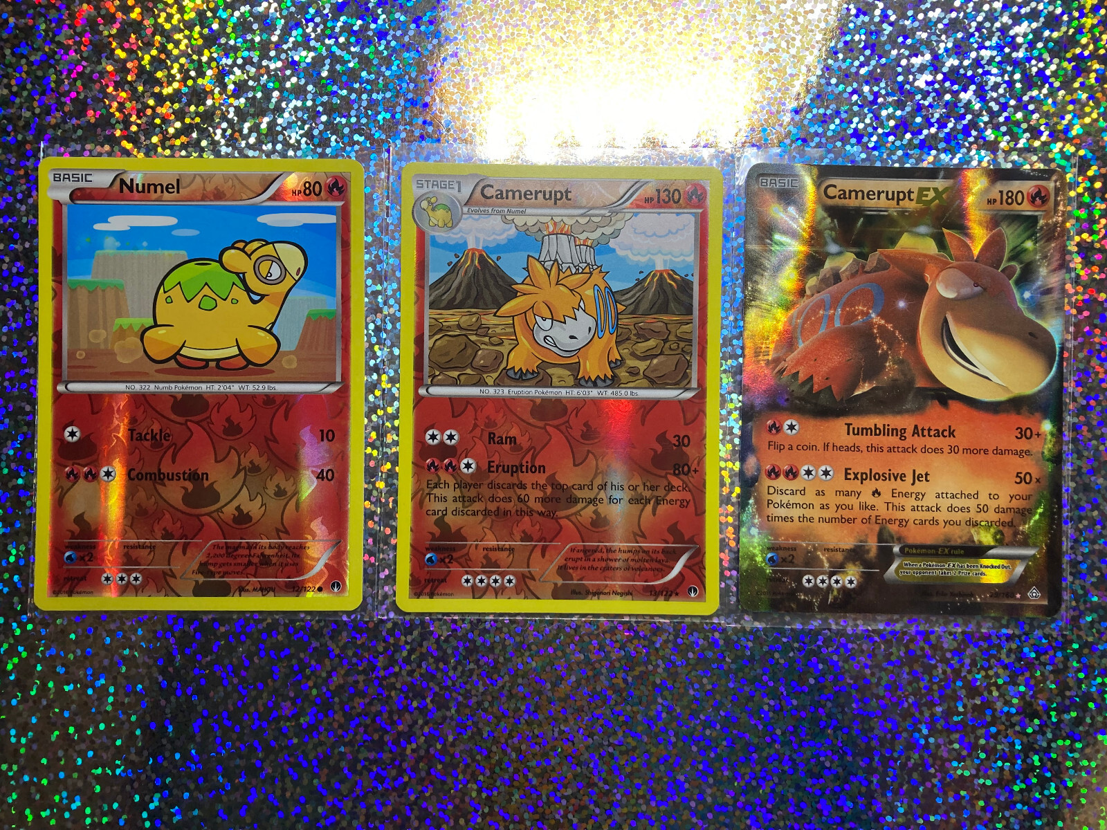 Pokemon TCG: Primal Clash 29/160 Camerupt EX; Reverse Holo 13/122 Camerupt