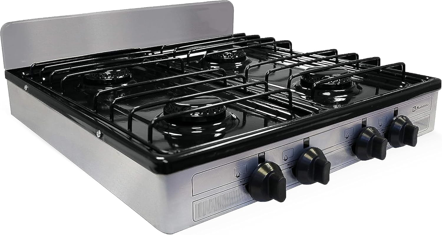 Koblenz PSK-400S 4 Portable Porcelain Cover and Four 16,000 BTU Burners, Stainle