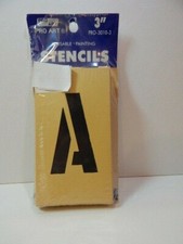 Stencils 3" Reuseable, painting, (Letters A-Z Numbers 1-9 and symbols) Pro-art