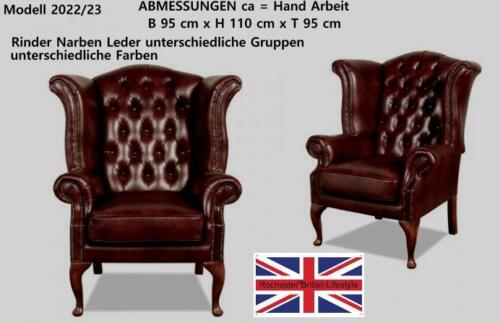 Chesterfield Rochester® 'Wing Chair King Premium Leder Kaiminsessel A100 - Afbeelding 1 van 5