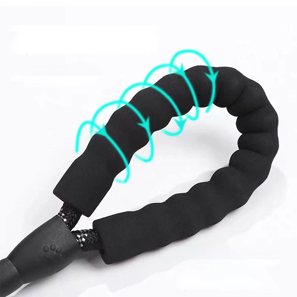 10FT Large Pet Rope Dog Leash Heavy Duty Reflective Nylon Leads w/ Comfy Handle