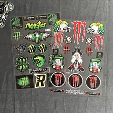 2 Whole Sheets MONSTER ENERGY Motorcycle Cars Waterproof Bike Stickers DIY 013