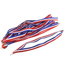 12 PCS 880mm Red White Blue Award Neck Ribbon Striped Medal Lanyard Clip
