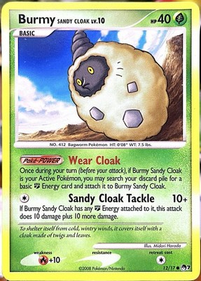 Burmy Sandy Cloak 12/17 POP Series 7 Pokemon TCG Grass LP/MP
