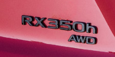 GENUINE NEW OEM GLOSS LEXUS RX 350h AWD BLACK OUT EMBLEM OVERLAY PT948-48252-02