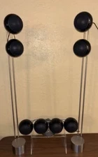 Lot of 8 Orb Audio Black Mod 1 Sphere Speakers With Custom Stands
