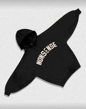 Unisex Black Oversize Hoodie 🖤 Minimal Concept Streetwear “NONSENSE” Statement