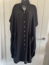 New Collection Size 20/22 Black Button Pocket Detail Long Dress