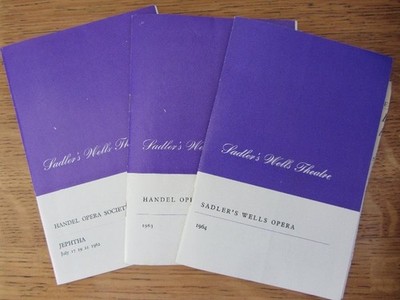 3 x Sattler Brunnen Th. HANDEL OPERNGESELLSCHAFT 60er Jahre XERXES JEPHTHA RICHARD I + Clips