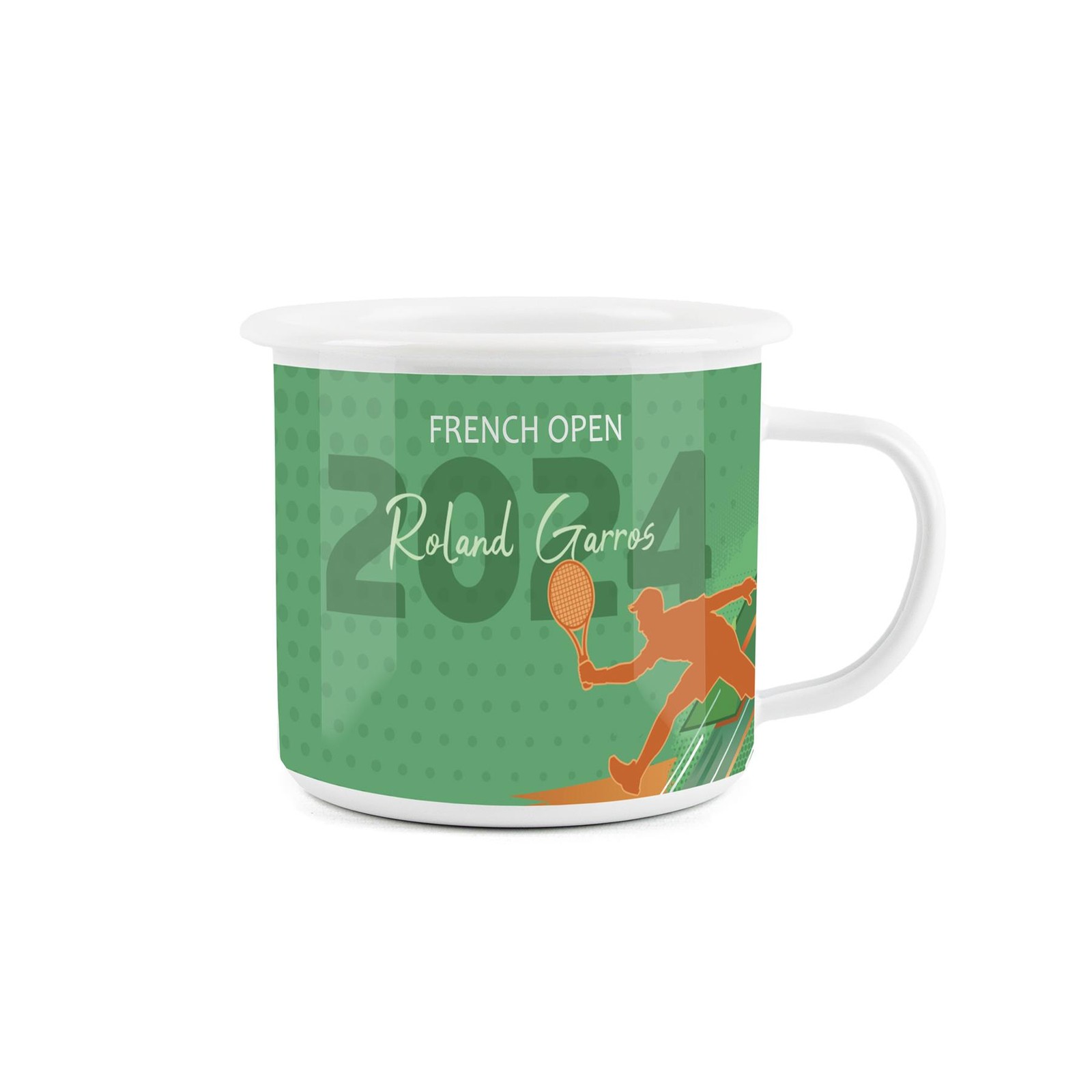 French Open Tennis Roland Garros 2024 Enamel Outdoor Sports Camping Mug
